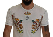 Dolce & Gabbana Elegant White Cotton-Silk Blend Tee
