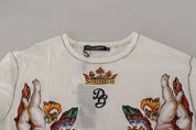 Dolce & Gabbana Elegant White Cotton-Silk Blend Tee