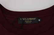 Dolce & Gabbana Elegant Maroon Crew Neck Casual Tee