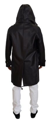 Dolce & Gabbana Black Trench Hooded Parka Cotton Jacket