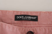 Dolce & Gabbana Pink Chinos Cotton Casual Mens Shorts