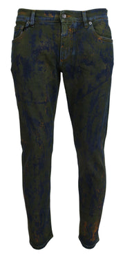 Dolce & Gabbana Chic Slim-Fit Denim Jeans in Green Wash