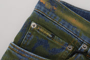 Dolce & Gabbana Chic Slim-Fit Denim Jeans in Green Wash