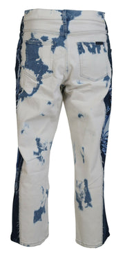 Dolce & Gabbana Elegant Loose Fit Denim Pants with Unique Print