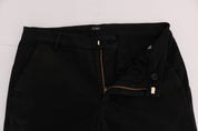 Costume National Chic Black Slim Fit Cotton Stretch Pants