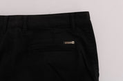 GF Ferre Elegant Slim Fit Black Cotton Trousers