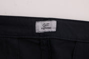 GF Ferre Sleek Blue Cotton Stretch Pants for Men