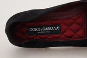 Dolce & Gabbana Black Gold Crystal Sequined Loafers