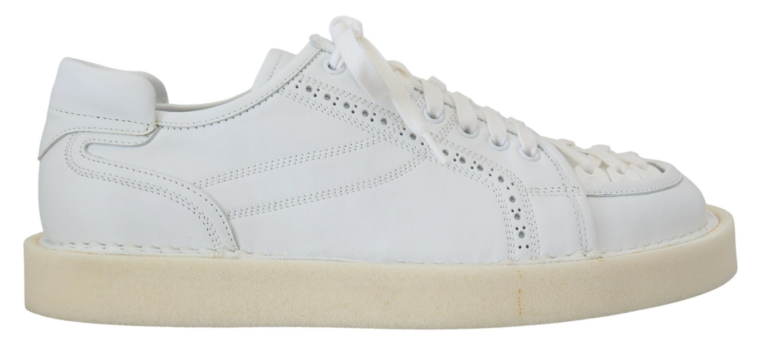 Dolce & Gabbana Elegant White Low Top Oxford Sneakers