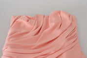 Dolce & Gabbana Pink Silk Stretch Strapless Sheath Dress