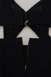 Dolce & Gabbana Black Viscose Bodycon Sheath Midi Dress