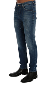 Frankie Morello Chic Slim Fit Blue Wash Jeans