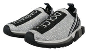 Dolce & Gabbana Silver Rhinestones Sorrento Sneakers Shoes