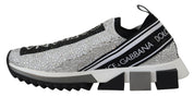 Dolce & Gabbana Silver Rhinestones Sorrento Sneakers Shoes