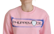 Philippe Model Pink Printed Long Sleeves Pullover Sweater