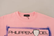 Philippe Model Pink Printed Long Sleeves Pullover Sweater