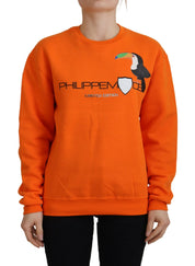 Philippe Model Orange Printed Long Sleeves Pullover Sweater