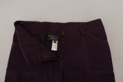BENCIVENGA Purple Cotton Mid Waist Women Tapered Pants