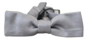 Dolce & Gabbana Elegant Gray Silk Bow Tie