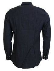 Dolce & Gabbana Elegant Gray Cotton Collared Shirt