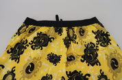 Dsquared² Yellow Block Print Swim Shorts Boxer