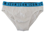 Dsquared² Elegant White Cotton Stretch Briefs