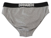 Dsquared² Elegant Gray Cotton Stretch Briefs