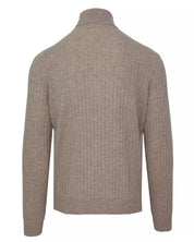 Malo Beige Cashmere-Wool Blend Turtleneck Sweater