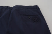 Dolce & Gabbana Elegant Dark Blue Chino Dress Pants