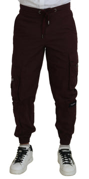 Dolce & Gabbana Elegant Burgundy Cotton Jogger Pants