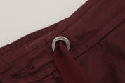 Dolce & Gabbana Elegant Burgundy Cotton Jogger Pants