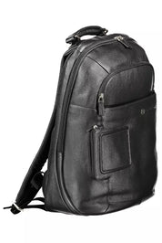 Piquadro Black Leather Men Backpack