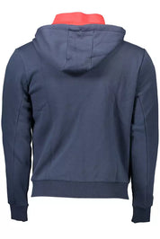 U.S. POLO ASSN. Chic Blue Hooded Zip Sweatshirt - Embroidered Detail