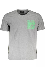 Plein Sport Gray Cotton Men T-Shirt