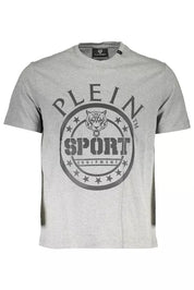 Plein Sport Gray Cotton Men T-Shirt