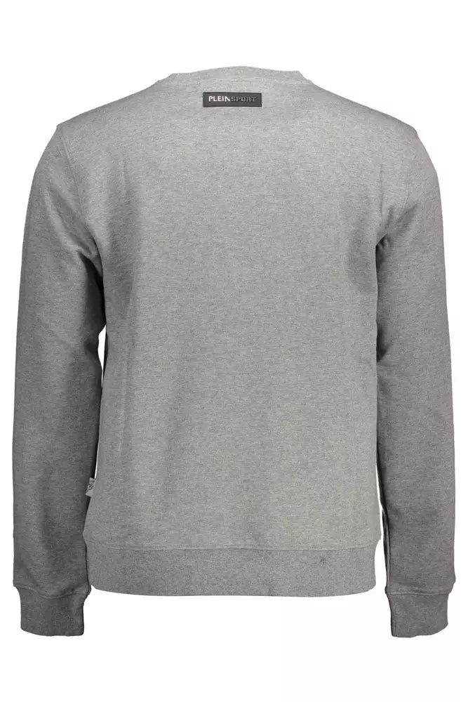 Plein Sport Gray Cotton Men Sweater