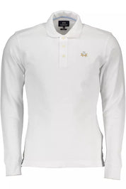 La Martina White Cotton Men Polo Shirt