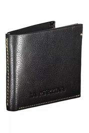 La Martina Black Leather Men Wallet