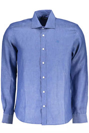 North Sails Blue Linen Men Shirt