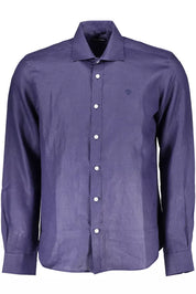 North Sails Blue Linen Men Shirt