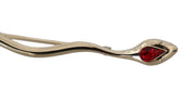 Dolce & Gabbana Silver Brass Crystal Spilla Serpente Brooch Pin