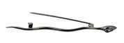 Dolce & Gabbana Silver Brass Crystal Spilla Serpente Brooch Pin