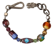 Dolce & Gabbana multicolor Silver Chain Brass Beaded Lobster Clasp Bracelet