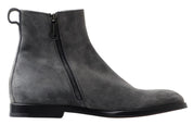 Dolce & Gabbana Elegant Gray Chelsea Leather Boots