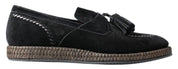 Dolce & Gabbana Elegant Black Suede Espadrilles Sneakers