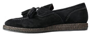 Dolce & Gabbana Elegant Black Suede Espadrilles Sneakers