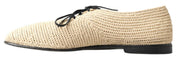 Dolce & Gabbana Chic Beige Derby Lace-Up Casual Men's Shoes