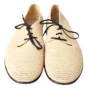 Dolce & Gabbana Chic Beige Derby Lace-Up Casual Men's Shoes