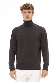 Alpha Studio Brown Cotton Men Sweater