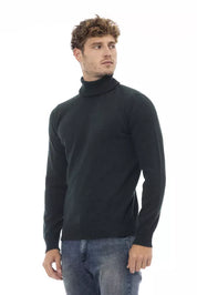 Alpha Studio Green Wool Men Sweater